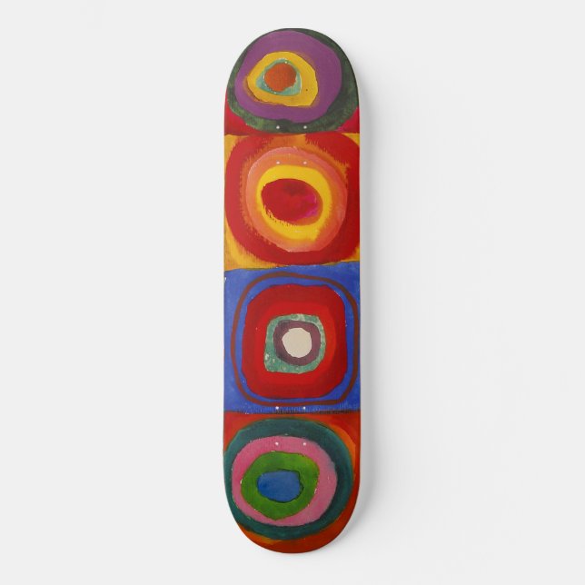 Skate Quadrados com Círculos Concêntricos | Kandinsky | (Frente)