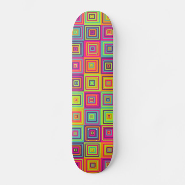 Skate Quadrados Geométricos Coloridos (Frente)