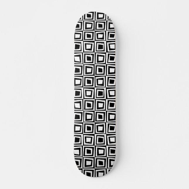Skate Quadrados retrorreflectores - Branco em Preto (Frente)