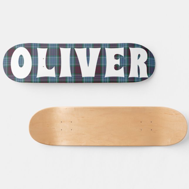 Skate quadro de controlo de tartã azul-escocês (Horz)