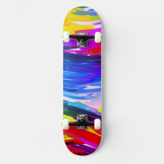 Skate Quadro de Direção da pintura digital azul-amarelo