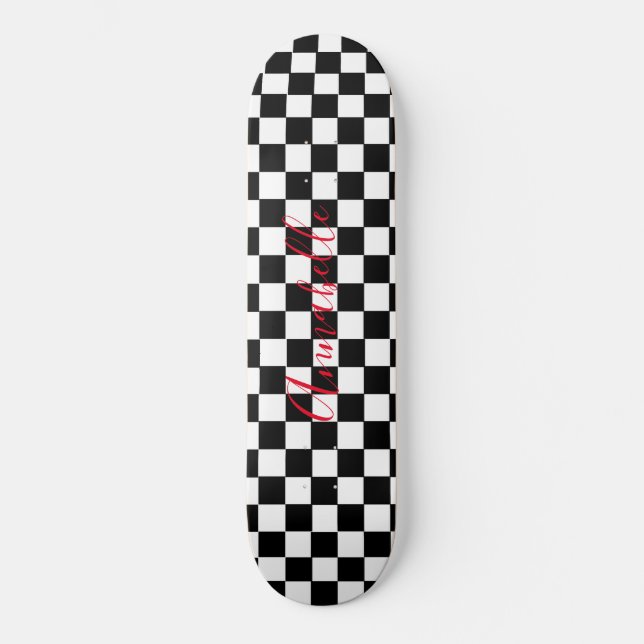 Skate Quadro de navegação de nome personalizado branco e (Frente)