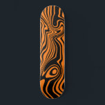 Skate Quadro de notificação a cores preto e laranja<br><div class="desc">Cores personalizadas - Abstrato Verde preto e laranja com faixas de onda - personalizável - ou Escolher / adicionar sua cor de fundo favorita! Design MIGNED</div>