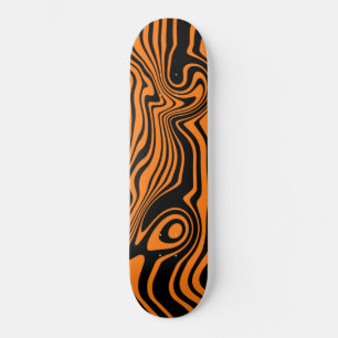 Skate Quadro de notificação a cores preto e laranja