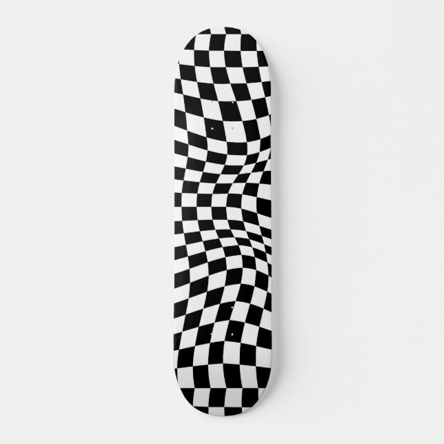 Skate Quadro de Verificação Branco Preto Verificado por  (Frente)