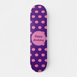 Skate Quadro Feliz de Aniversário (Púrpura e Rosa)