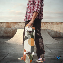 Skate Quadro Geométrico Boho - Folha Minimalista Terrest