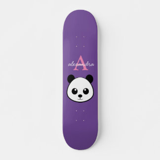 Skate Quadro Personalizado de Monograma de Urso Panda Cu
