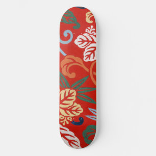 Skate Quimono Japonês Floral Havaiano Vermelho Chinesice