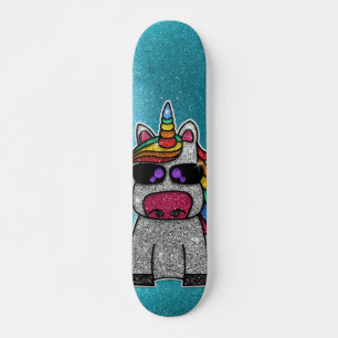 Skate Rainbow Glitter Unicorn Sparkles Blue Sk8r
