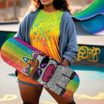 Skate Rainbow Glitter Unicorn Sparkles Dourados Sparkles<br><div class="desc">O unicórnio do arco-íris brilha intensamente com um efeito falso de brilho. O plano de fundo apresenta brilho brilhante. Disponível em outros personagens de desenho animados kawaii bonitos e muitas outras combinações de cores.</div>