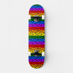 Skate Rainbow Heart Pattern