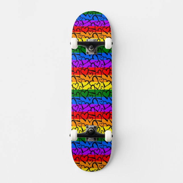 Skate Rainbow Heart Pattern (Frente)