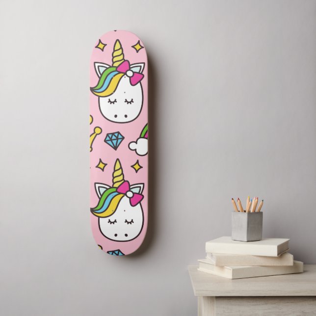Skate Rainbow unicorn (Arte de parede)