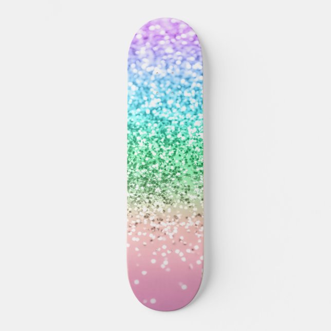 Skate Rainbow Unicorn Glitter 1 (Faux Glitter) #pastel (Frente)