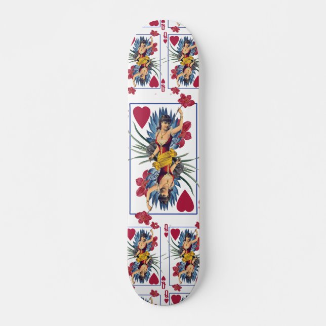 Skate Rainha de Copas e Flores (Frente)