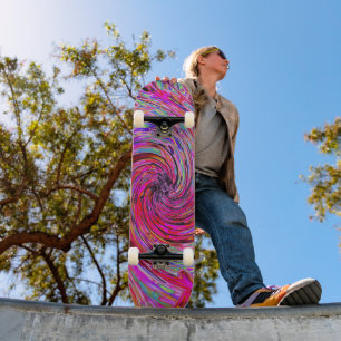 Skate Raio Floral legal, Rosa Quente e Vermelho, para Re