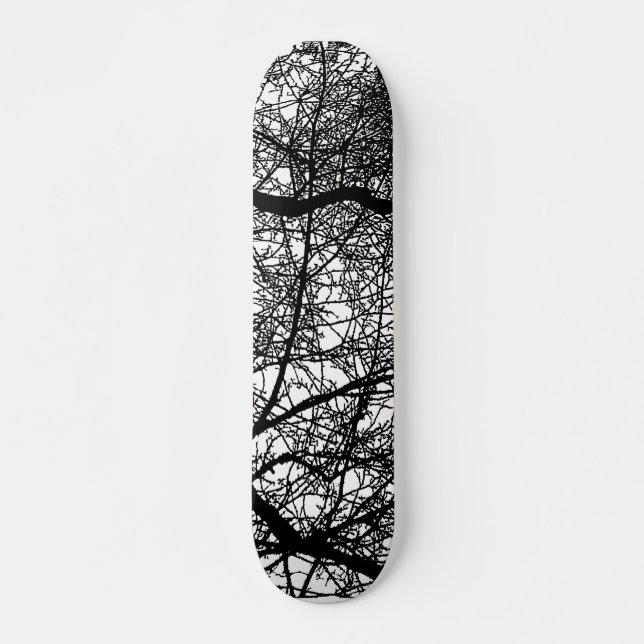 Skate Ramificações de Árvore em Branco (Frente)