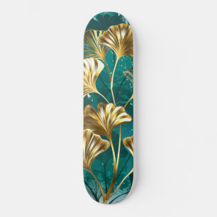 Skate Ramo com folhas douradas Ginko Biloba