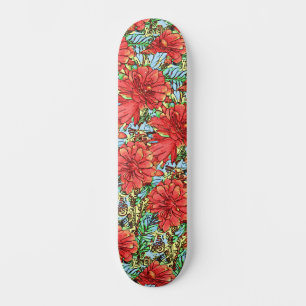 Skate Rapariga Colorida Arte Floral Urbana Inspirada