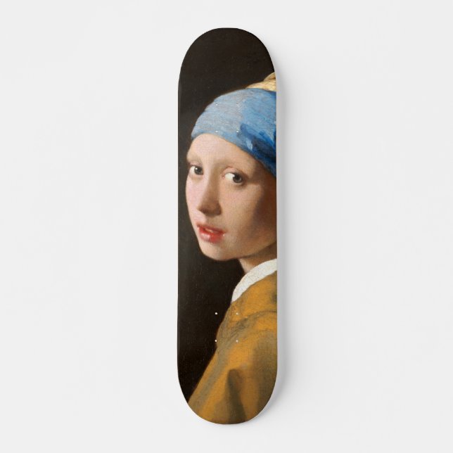 Skate Rapariga com pintura de retrato de pérolas (Frente)