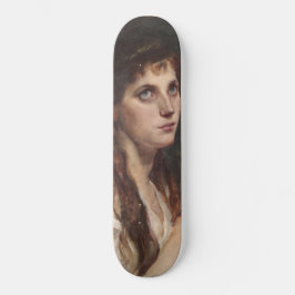 Skate Rapariga Elegante com Mãos Dobradas (Arte Vintage)