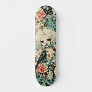 Skate Rapariga Gótica Inspirada na Arte Urbana