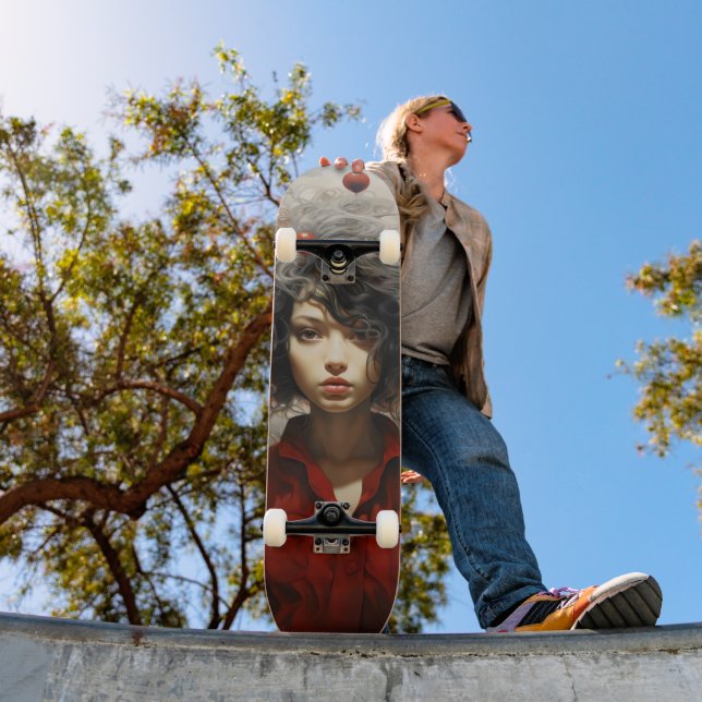 Skate Rapariga na Arte Moderna Vermelha (Ao ar livre 1)