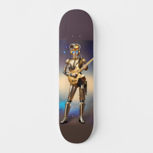 Skate Rapariga Robô Steampunk com Violão