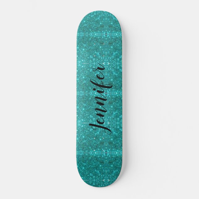 Skate Raparigas Personalizadas Blue Sparkle (Frente)