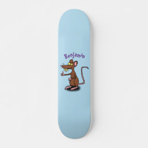 Skate Rato castanho-bonito deita um desenho animado