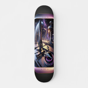 Skate "Raygun Gothic Futurist Cityscape Deck"