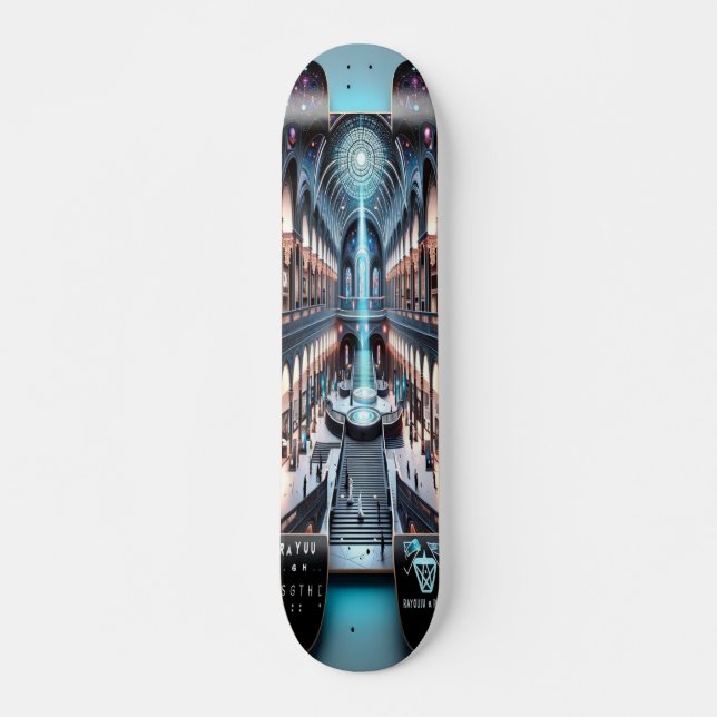 Skate "Raygun Gothic Futurística Art Museum Deck" (Frente)