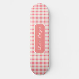 Skate Receitas de Gingham Rosa Bege Xadrez Fofo Feminino
