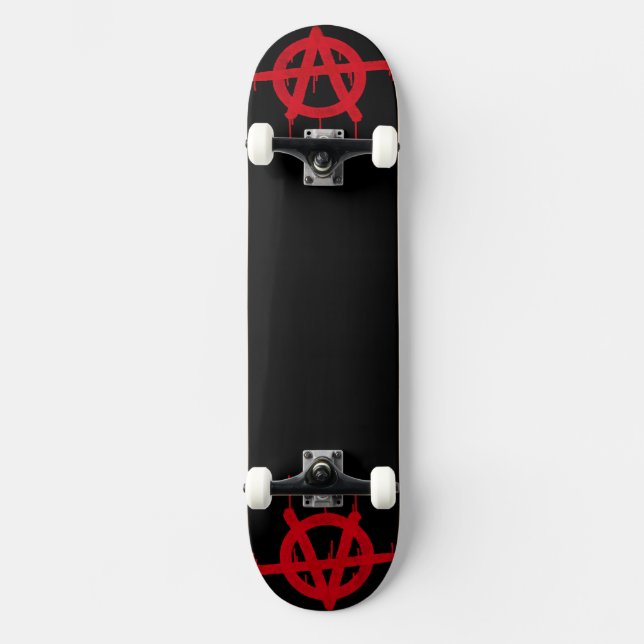 Skate Red And Black Anarchy Original Art (Frente)