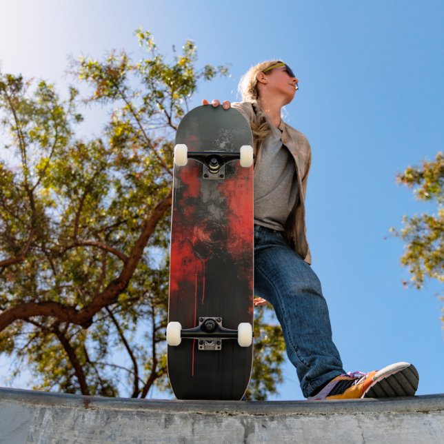 Skate Red Black Abstrato Art (Ao ar livre 1)