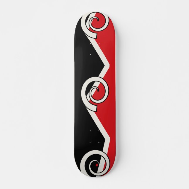 Skate Red Black White Geometric Spiral (Frente)