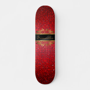 Skate Red Glitter Sequin Disco - Quadro Escolar Antigo
