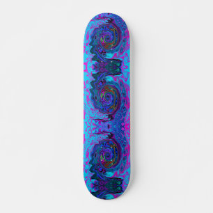 Skate Redemoinho Abstrato Retro Azul e Roxo Groovy