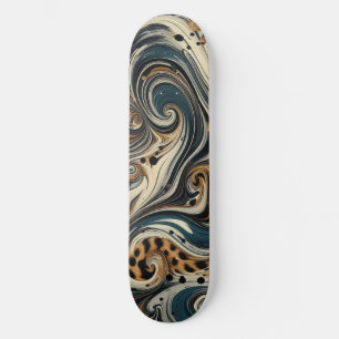 Skate Redemoinho de Impressão de Leopardo Abstrato