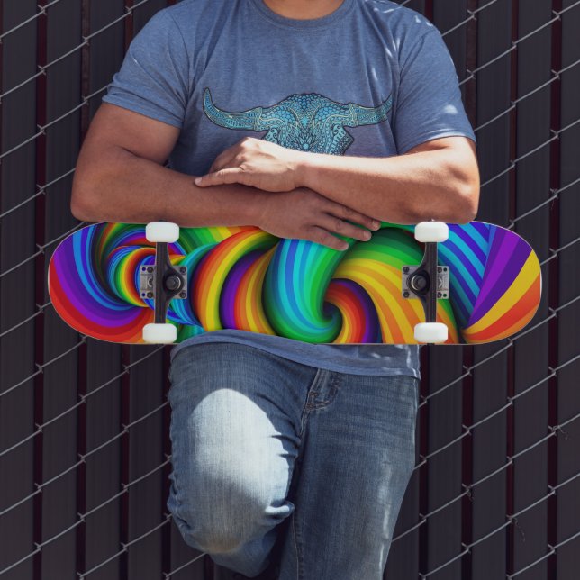 Skate Redemoinho Vortex de Arco-íris Torcido - Ilusão Óp (Ao ar livre 3)