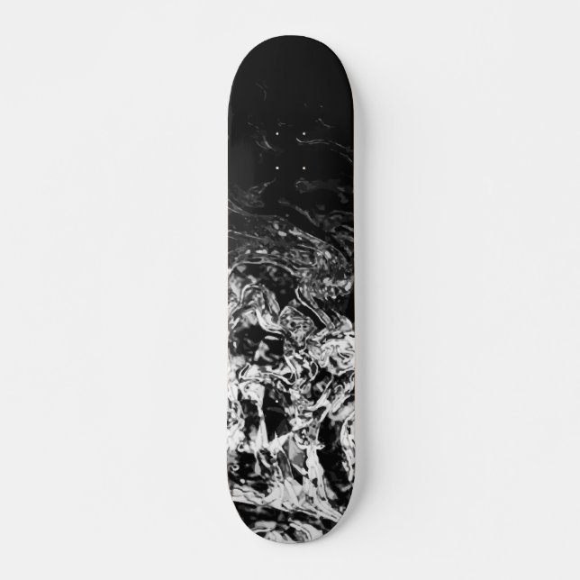 Skate Redemoinhos geométricos gradientes preto e branco  (Frente)