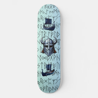 Skate Repeating Viking Ships and Helmet Design over Rune
