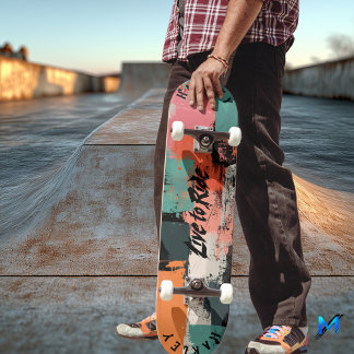 Skate Resumo Abstrato Terroso - Viva para Andar em Pince