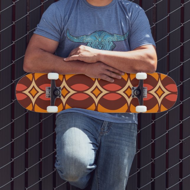 Skate Retro 70s - Padrão Geométrico Global no outono (Ao ar livre 3)
