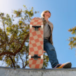 Skate Retro Aesthetic Vibrant Peach Orange Checkerboard<br><div class="desc">This skateboard features a bold, wavy checkerboard pattern in peach and orange for a playful yet modern look. The curved checker design adds movement and personality while staying graphic and minimal. Designed for riders who love color, retro energy, and statement style, it works equally well as a functional board or...</div>