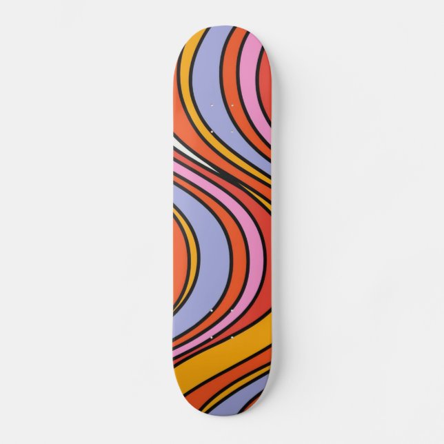 Skate Retro Hippie Psychedelic Swirls (Frente)