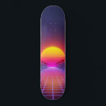 Skate Retro Horizon<br><div class="desc">Ride the Grid with the Retro Synthwave Skateboard ​Embrace the 80s aesthetic with this Retro Synthwave Skateboard deck. Featuring a classic neon sunset, silhouetted palm trees, and a glowing geometric grid, this design is a must-have for lovers of vaporwave and cyberpunk culture. ​Whether you’re looking for a functional pro-grade skateboard...</div>