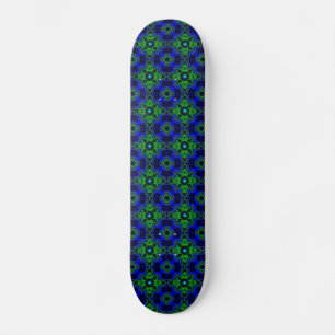 Skate Retro Margeriten u. Sterne Artdeco em grün blau