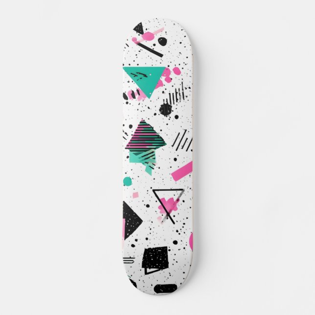 Skate Retro Memphis Geometric Pattern (Frente)